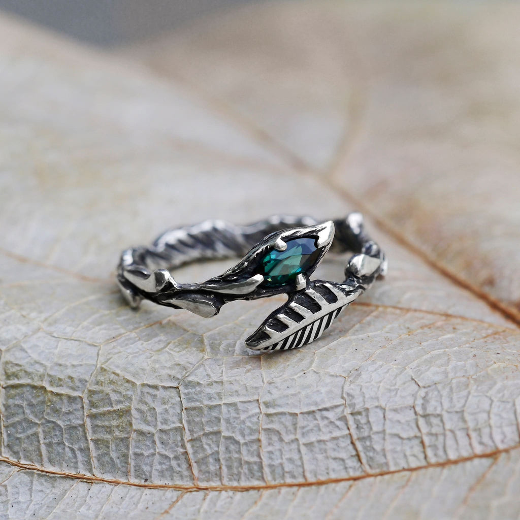 Sterling Silver Green-Blue Tourmaline Ring "Rene" - blacktreelab