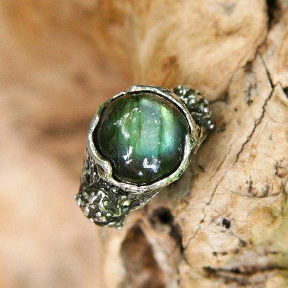 Sterling Silver Labradorite Ring "Amphibia" - blacktreelab