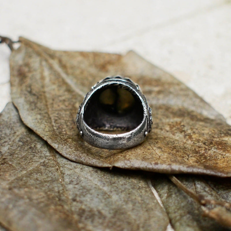 Sterling Silver Labradorite Ring "Sphynx Cat" - blacktreelab