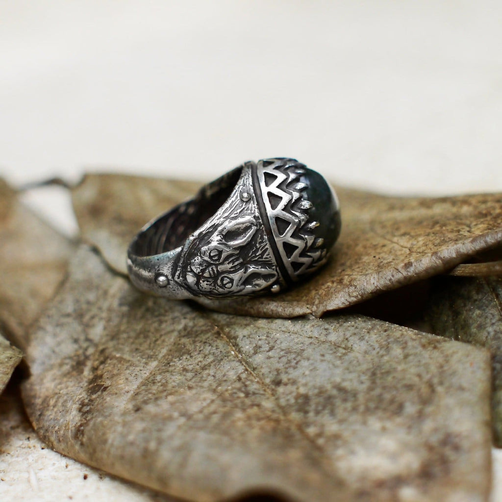 Sterling Silver Labradorite Ring "Sphynx Cat" - blacktreelab