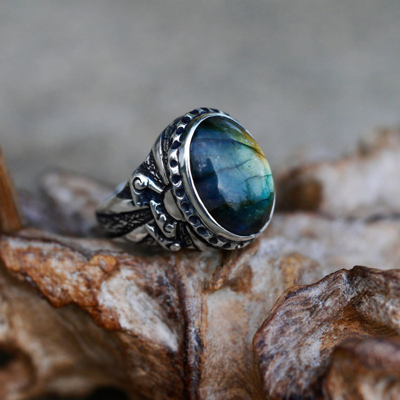 Sterling Silver Labradorite ring "Tibet" - blacktreelab