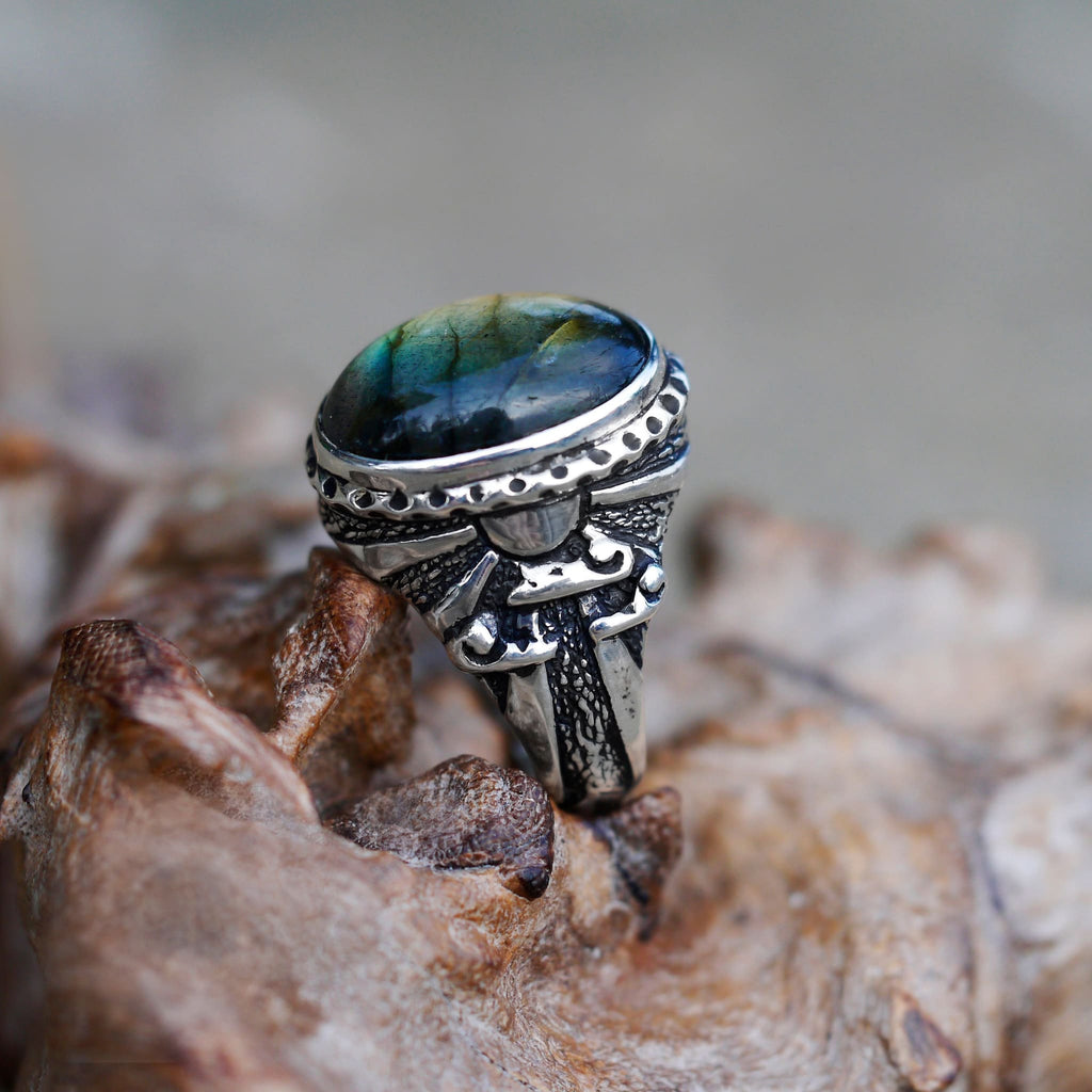 Sterling Silver Labradorite ring "Tibet" - blacktreelab