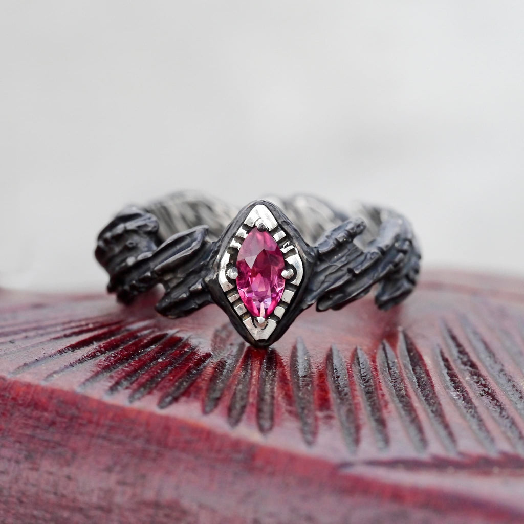 Sterling Silver Pink Tourmaline Ring "Aiko" - blacktreelab
