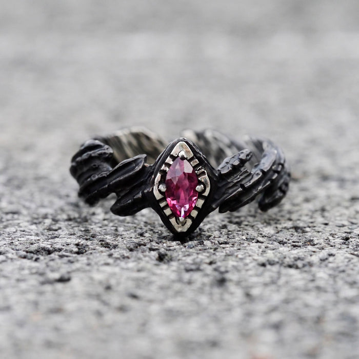Sterling Silver Pink Tourmaline Ring "Aiko" - blacktreelab