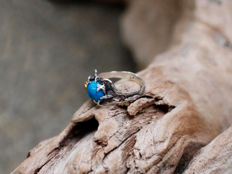 Sterling Silver Turquoise Ring "Cleo" - blacktreelab