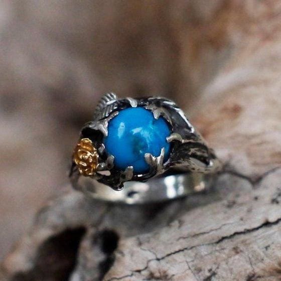 Sterling Silver Turquoise Ring "Cleo" - blacktreelab