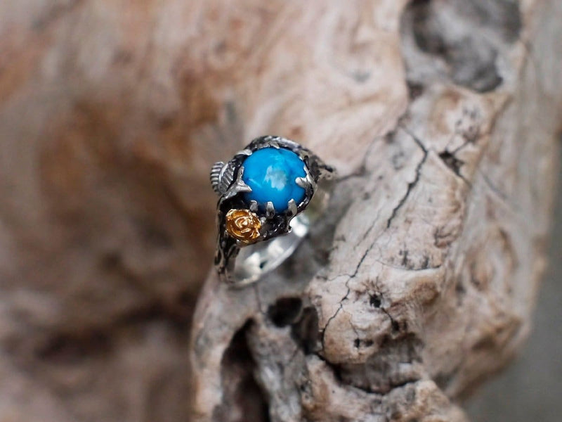 Sterling Silver Turquoise Ring "Cleo" - blacktreelab