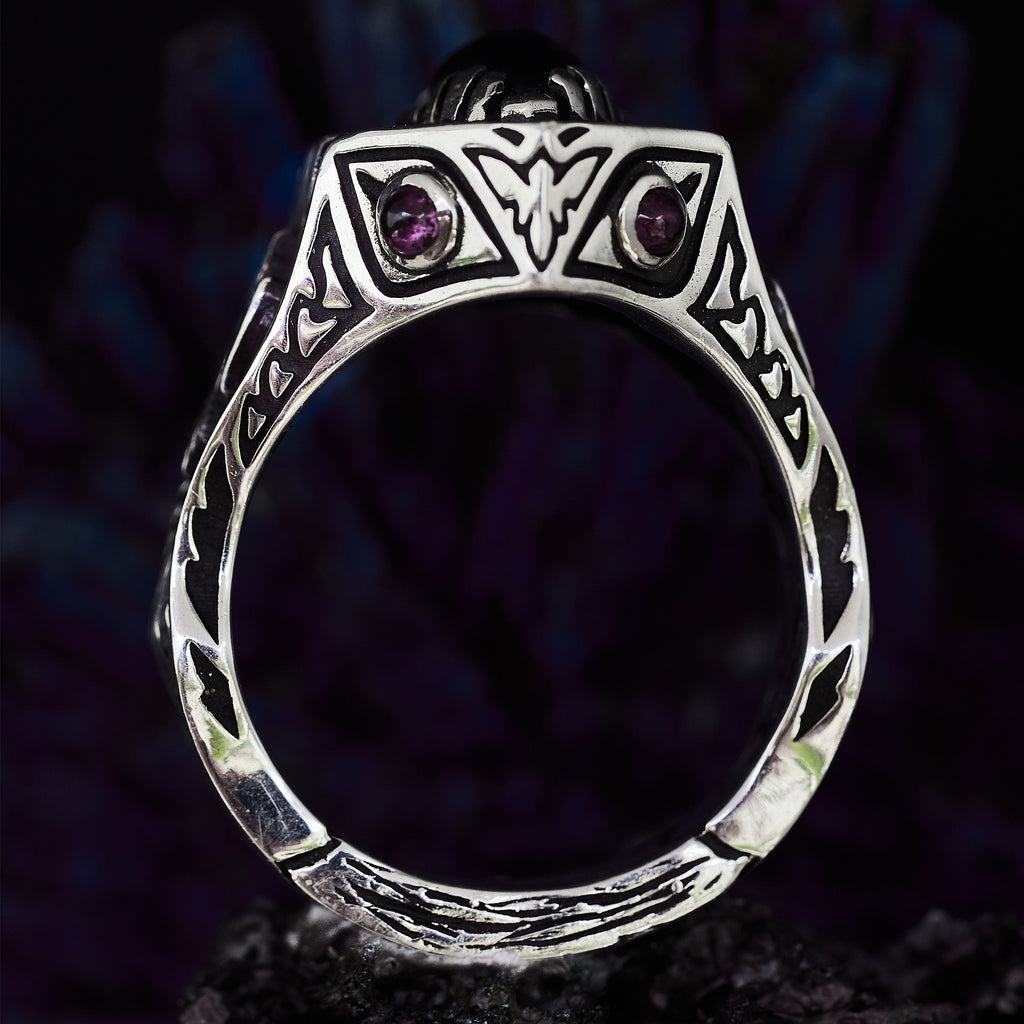 Statement Gemstone Ring Night Bird